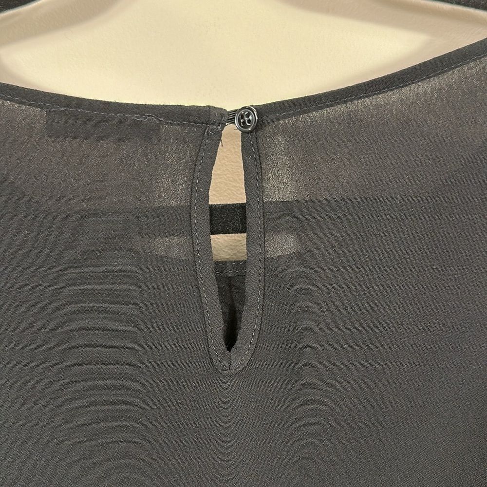Fiorella Rubino Black Longsleeve Mesh Detail Evening Top Viscose Women Size 10 - Picture 3 of 10